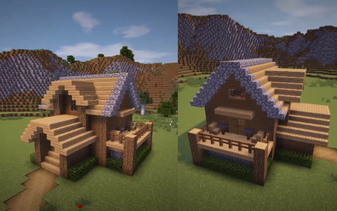 Casa de Madera Perfecta para Survival en Minecraft, Tutorial Casa  Minecraft Fácil, Como Hacer una Casa de Madera Perfecta para Survival en  Minecraft